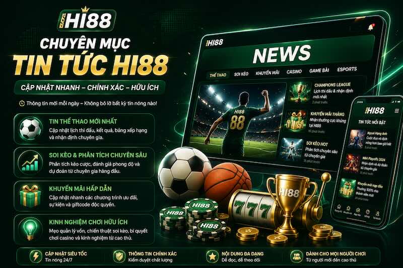 Tin tức HI88 cập nhật thể thao, soi kèo và khuyến mãi mới nhất.
